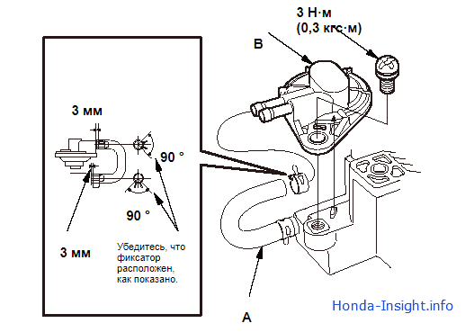 Замена двухходового клапана бачка абсорбера EVAP в Honda Insight